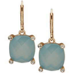 Gold-Tone Pave & Color Stone Drop Earrings
