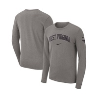 Mens Heather Gray West Virginia Mountaineers Arch 2-Hit Long Sleeve T-shirt