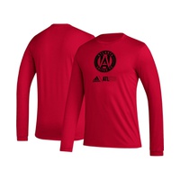 Mens Red Atlanta United FC Icon AEROREADY Long Sleeve T-shirt