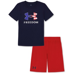 Toddler & Little Boys UA Freedom T-Shirt & Shorts 2 Piece Set