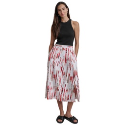 Womens Printed Midi Skirt