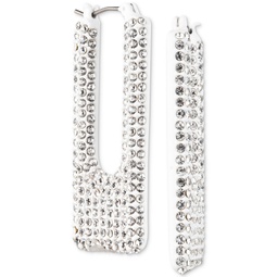 Color-Coated Pave Square Hoop Earrings
