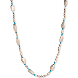 Silver-Tone & Stone Beaded 32 Strand Necklace