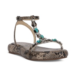 Eshily Bead Embellished Platform Sandals
