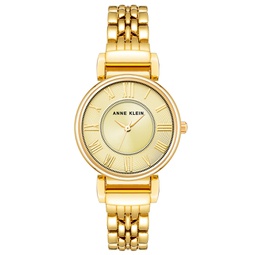 Womens Quartz Gold-Tone Alloy Link Bracelet Watch 30mm