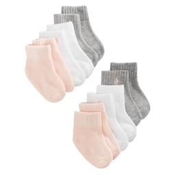 Ralph Lauren Baby Girls Sport Socks Pack of 6