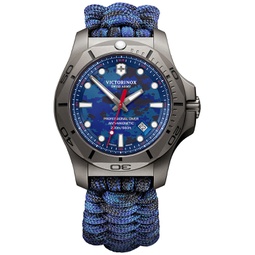 Mens Swiss I.N.O.X. Professional Diver Blue Paracord Strap Watch 45mm