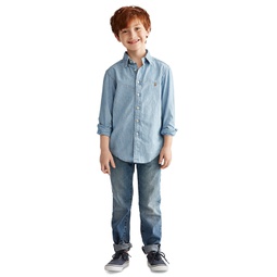 Toddler and Little Boys Cotton Chambray Shirt
