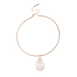 Womens Crystal and Rose Gold-Tone Collar with Pendant