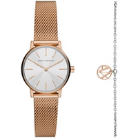 AX Womens Rose Gold-Tone Mesh strap Watch with Bracelet 28mm