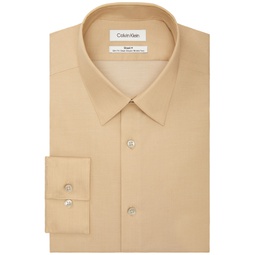 Mens Steel Slim-Fit Non-Iron Stain Shield Solid Dress Shirt