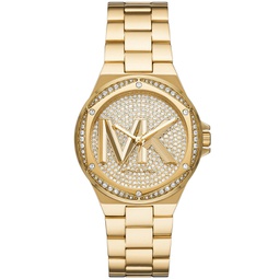 Womens Lennox Three Hand Gold-Tone Stainless Steel Bracelet Watch 37mm