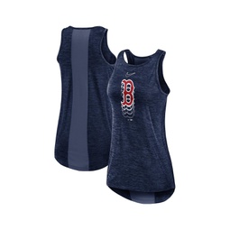 Womens Navy Boston Red Sox Logo Fade High Neck Performance Tank Top
