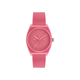 Unisex Three Hand Project Two Pink Resin Strap Watch 38mm