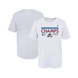Preschool White Colorado Avalanche 2022 Western Conference Champions Locker Room T-shirt