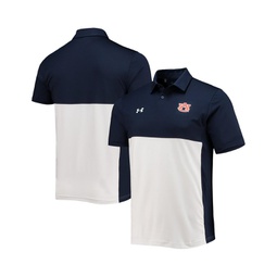 Mens Navy White Auburn Tigers 2022 Blocked Coaches Performance Polo Shirt