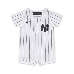 Newborn and Infant Boys and Girls White New York Yankees Official Jersey Romper