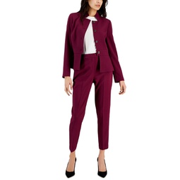 Womens Stand Collar Button-Front Pantsuit