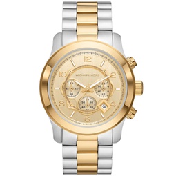 Unisex Runway Chronograph Two-Tone Stainless Steel Bracelet Watch 45mm