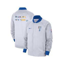 Mens White Royal Brooklyn Nets 2022/23 City Edition Showtime Thermaflex Full-Zip Jacket