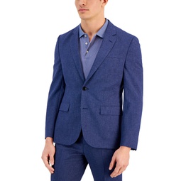 Mens Modern-Fit Micro-Grid Superflex Suit Jacket
