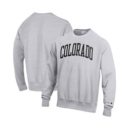 Mens Heathered Gray Colorado Buffaloes Arch Reverse Weave Pullover Sweatshirt