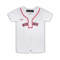 Newborn and Infant Boys and Girls White Boston Red Sox Official Jersey Romper