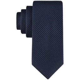 Mens Steel Micro-Dot Solid Extra Long Tie