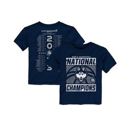 Toddler Boys and Girls Navy UConn Huskies 2023 NCAA Mens Basketball National Champions Bracket T-shirt