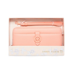 Boxed Slim Zip Wallet with Detachable Wristlet