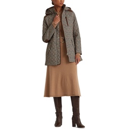 Womens Petite Hooded Quilted Coat Created by Macys