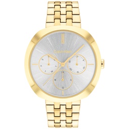 Womens Multifunction Gold-Tone Stainless Steel Bracelet Watch 38mm
