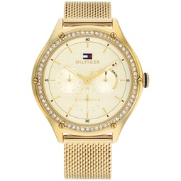 Womens Multifunction Carnation Gold-Tone Stainless Steel Watch 40mm