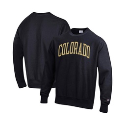 Mens Black Colorado Buffaloes Arch Reverse Weave Pullover Sweatshirt