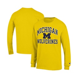 Mens Maize Michigan Wolverines High Motor Long Sleeve T-shirt