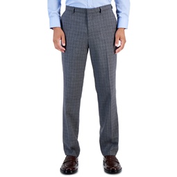 Mens Wool Blend Modern-Fit Check Suit Separate Pant