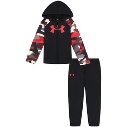 Little Boys Neo Camo Zip-Up Hoodie and Joggers Set