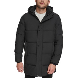 Mens Long Stretch Quilted Puffer Jacket