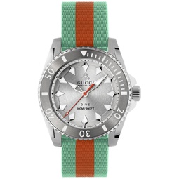 Mens Swiss Automatic Dive Red & Green Rubber Strap Watch 40mm