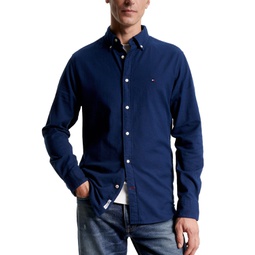 Mens Regular-Fit Flex Button-Down Brushed Twill Shirt