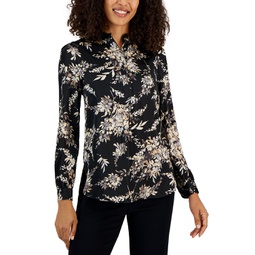 Womens The Poet Printed Satin Blouse