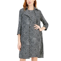 Womens Jacquard Wide-Collar Kissing Topper Jacket