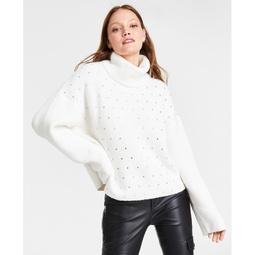 Womens Astro Embellished Turtleneck Sweater