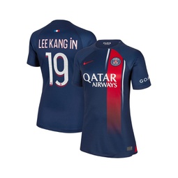 Womens Lee Kang In Navy Paris Saint-Germain 2023/24 Home Replica Player Jersey