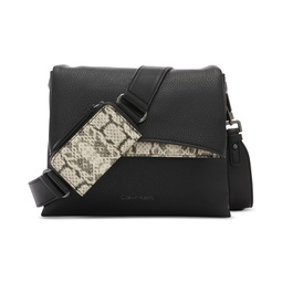 Chrome Adjustable Flap Crossbody with Zippered Pouch