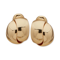 Gold-Tone Layered Huggie Clip On Earrings