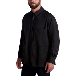 Karl Lagerfeld Mens Marled Ponte Long Sleeve with Oversized Pocket Shirt