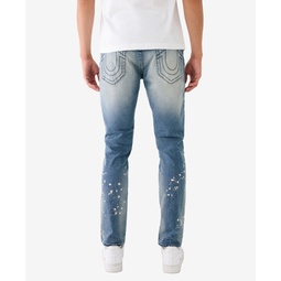 Mens Rocco Faded Skinny Jeans with Paint Splatter