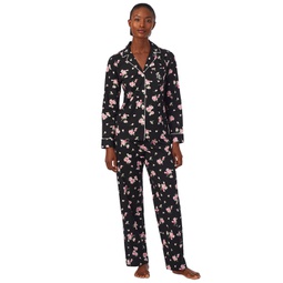 Petite 2-Pc. Notched-Collar Pajamas Set