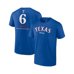 Mens Josh Jung Royal Texas Rangers 2023 American League Champions Player Name and Number T-shirt